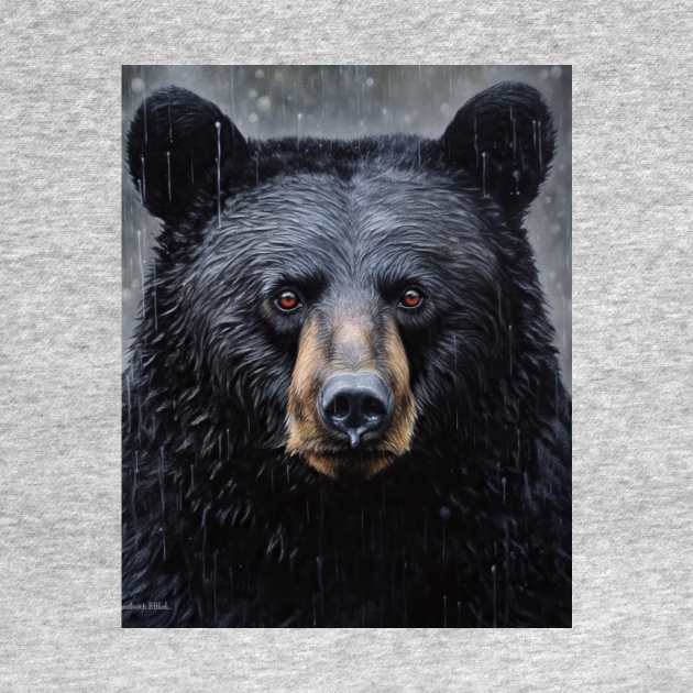 Majestic Wilderness: A Hyperrealistic Oil Painting of a Black Bear by ABART BY ALEXST 